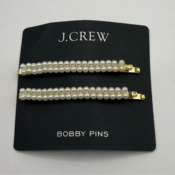 J Crew Double row pearl bobby pins - Picture 2 of 5